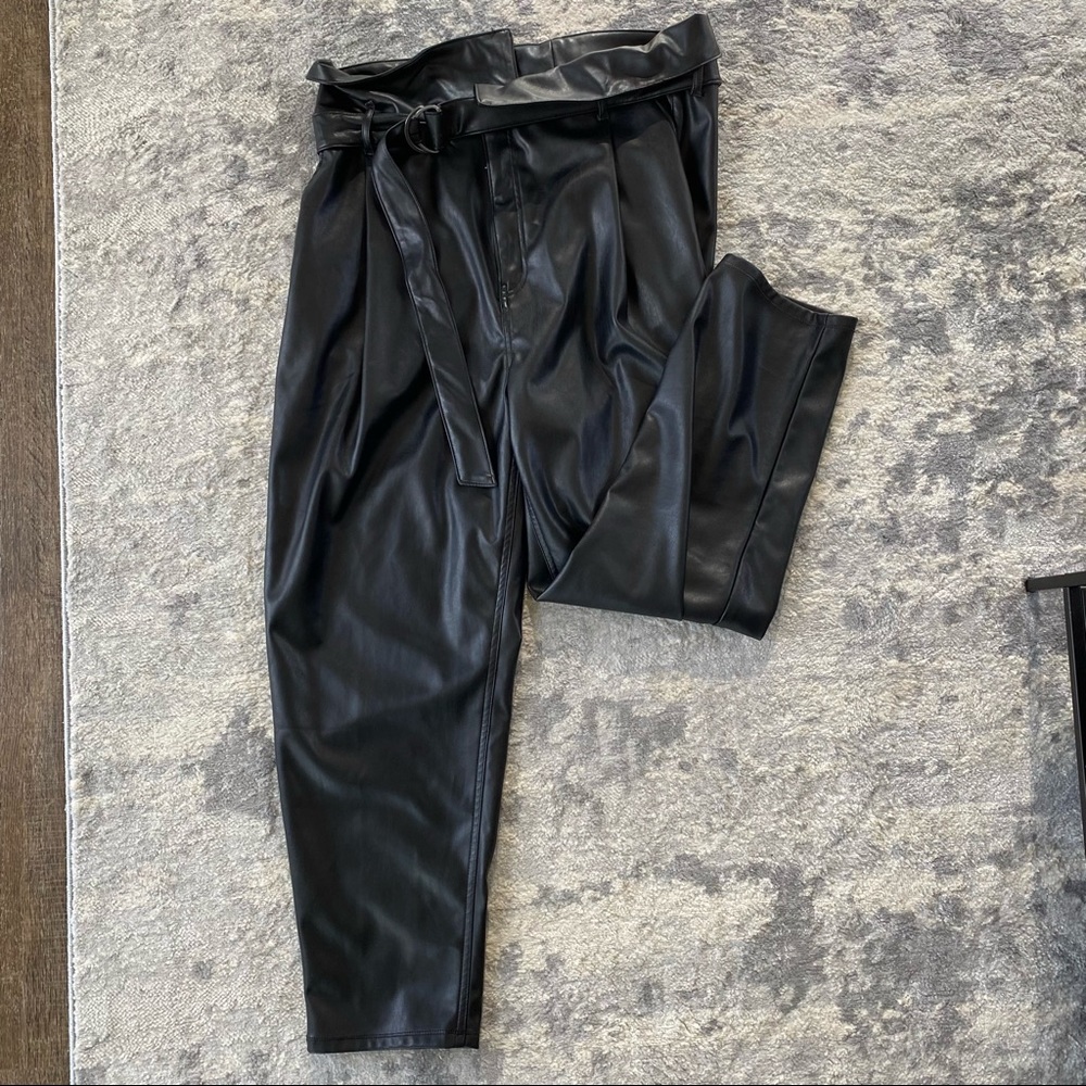 Straight leg vegan leather pants from the Open Edit